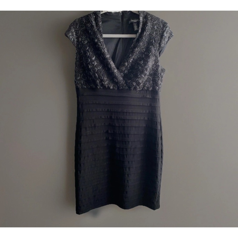 R&M Richards 12P 12 Petite Black‎ Cocktail Dress